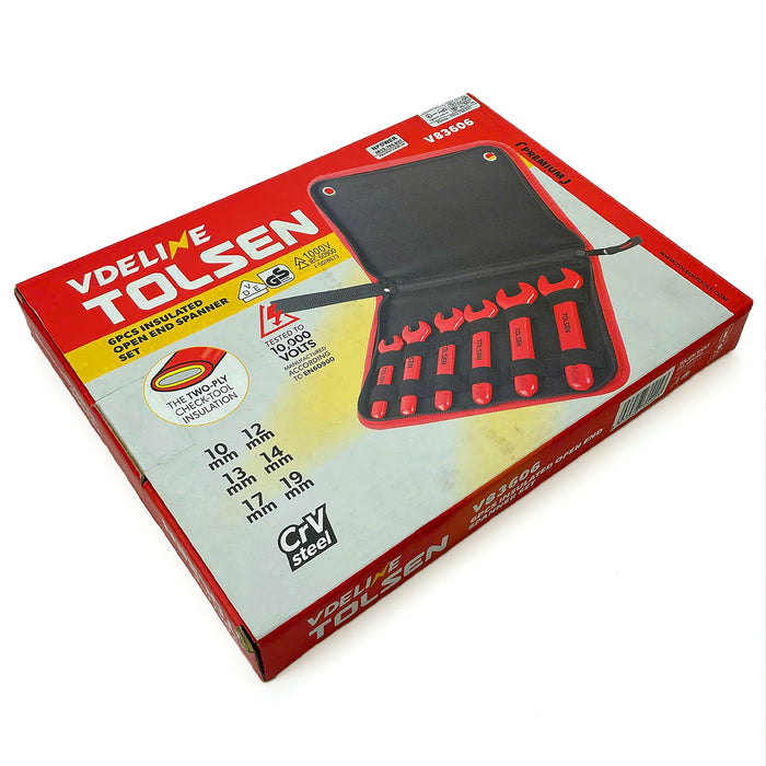 Bộ 6 chìa khóa miệng cách điện cao cấp TOLSEN V83606, thép CrV, tay cầm nhúng 2 lớp