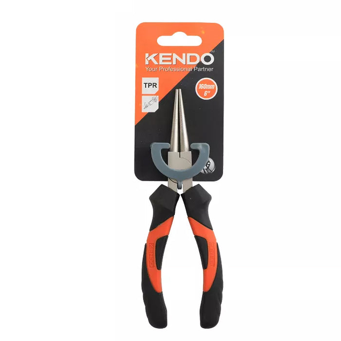 Kìm nhọn mũi tròn Kendo 10601 dài 6 inch (160mm) vật liệu thép carbon mạ nickel