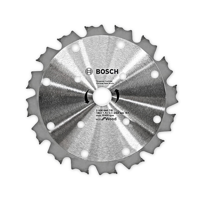 Lưỡi cưa gỗ CoolTeq Bosch 2608644718, đường kính 184mm, cốt 25.4m, 16 răng