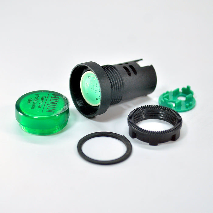 Đèn báo pha, đèn báo tủ điện 22mm Minjin MJ16-22DS, điện áp 220V/AC, LED