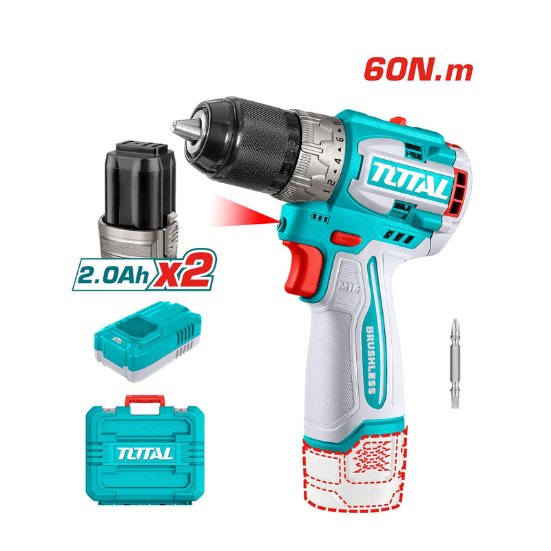 Máy khoan đầu kẹp dùng Pin 16V TOTAL TDLI16682, đầu kẹp 13mm