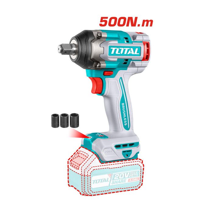 Máy siết bu lông dùng Pin 20V TOTAL TIWLI2050 cốt 1/2 inch