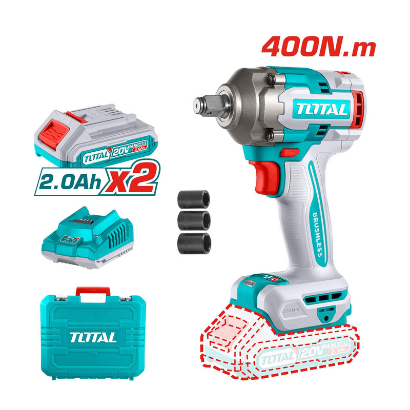 Máy siết bu lông dùng Pin 20V TOTAL TIWLI2040 cốt 1/2 inch
