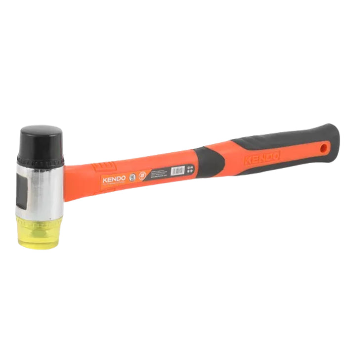 Búa cao su 2 đầu vàng - đen cán sợi thủy tinh Kendo, kích thước từ 35mm - 40mm