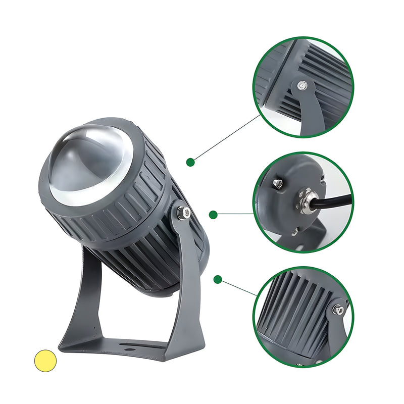 Đèn Led chiếu mặt dựng HUFA RN08 công suất 10W, rọi xa 10m, ánh sáng vàng