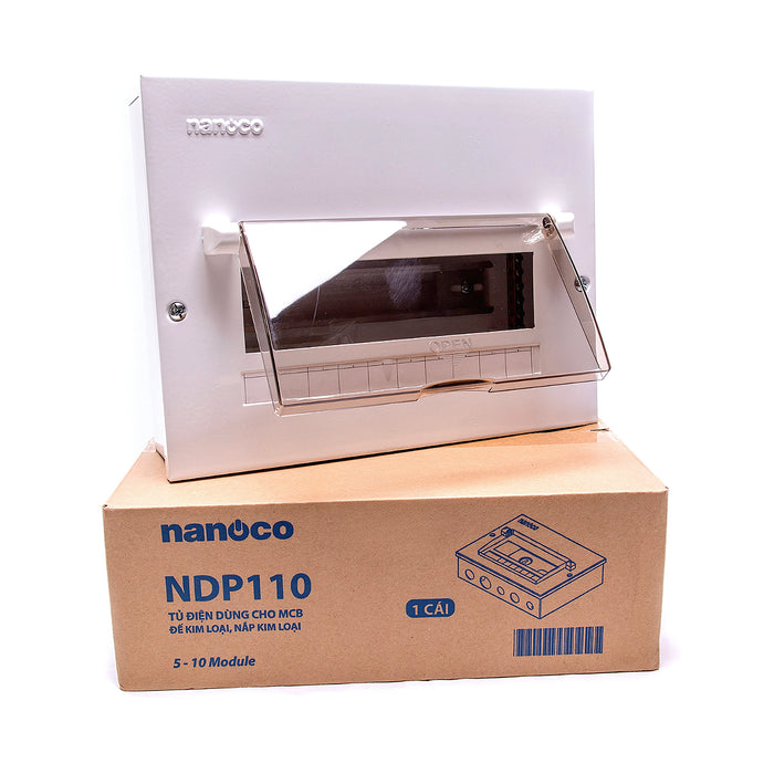 Tủ điện kim loại âm tường Nanoco NDP110, lắp được 5-10 đường (5/10 modules)