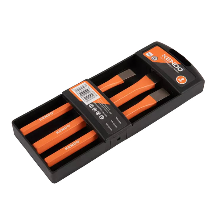 Bộ đục nguội đầu dẹp 3 chi tiết Kendo 26541