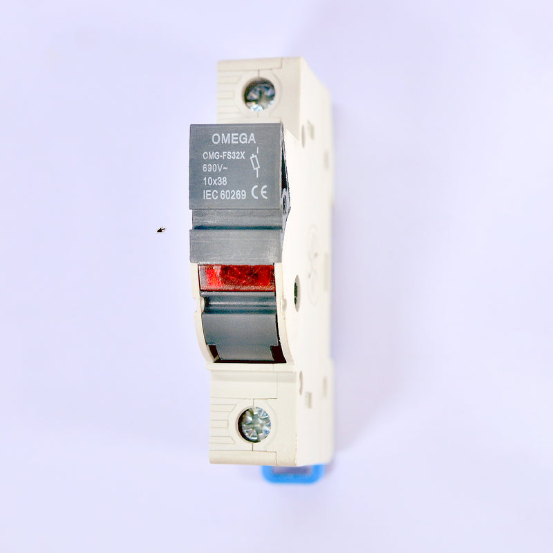 Hộp cầu chì sứ Omega OMG-FS32X gắn thanh ray có đèn báo, max 32A/690V