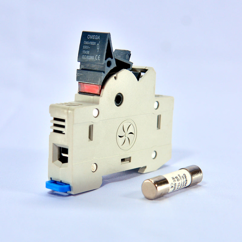Hộp cầu chì sứ Omega OMG-FS32X gắn thanh ray có đèn báo, max 32A/690V