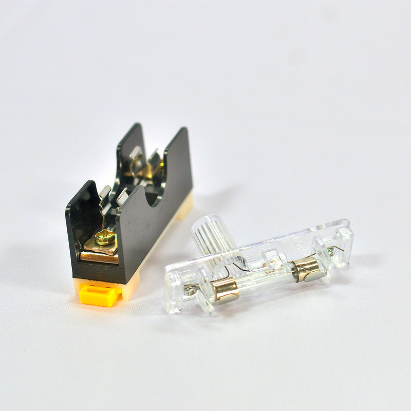 Hộp cầu chì kính lắp thanh ray FS-101 có đèn báo, tải 10A, điện áp 250V/AC, kèm 1 cầu chì 10A