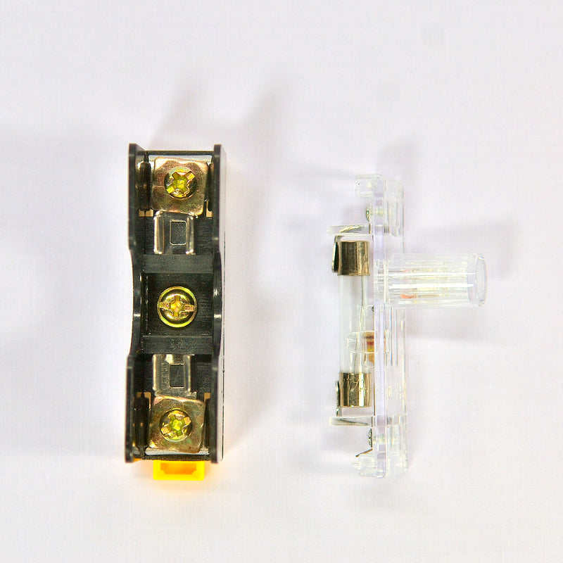 Hộp cầu chì kính lắp thanh ray FS-101 có đèn báo, tải 10A, điện áp 250V/AC, kèm 1 cầu chì 10A