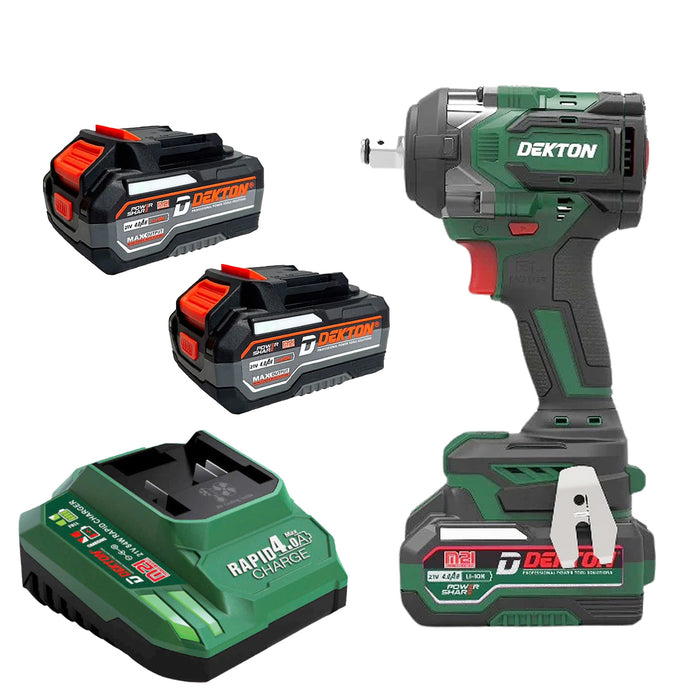 Máy siết bu lông Dekton M21-IW590Plus dùng pin 21V, mô-men xoắn 590Nm, cốt 1/2 inch (Phiên bản màu xanh)