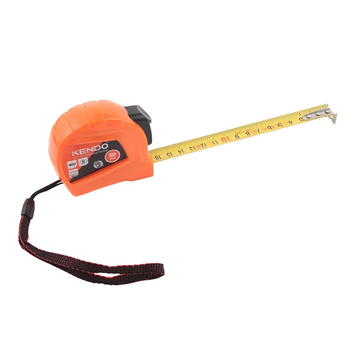 Thước cuộn thép hệ mét khóa tự động Kendo, chiều dài từ 3m - 5m, độ chính xác MID II, có kẹp đeo thắt lưng