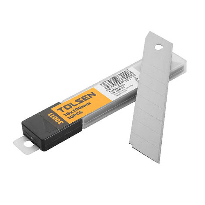 Bộ 10 lưỡi dao rọc giấy thép chất lượng cao 18x100mm TOLSEN 30011