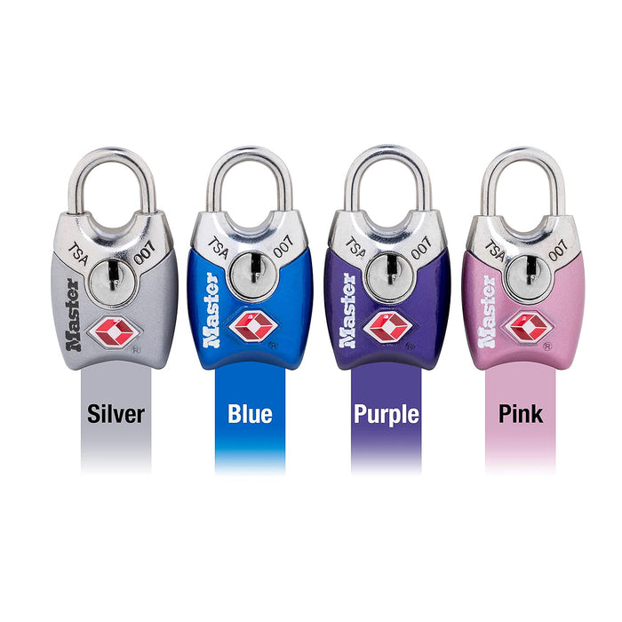 Bộ 2 ổ khóa mini Master Lock 4689T cao cấp, đạt chuẩn TSA, thân khóa bằng kim loại được phủ sơn25mm