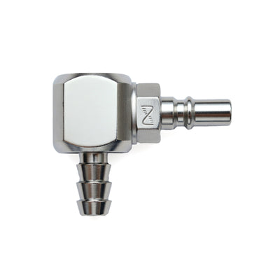 Đầu nối nhanh góc 90° Micro Cupla PHL-Type (Plug) MC-04PHL SUS chất liệu Inox, kiểu đuôi gai nối ống mềm