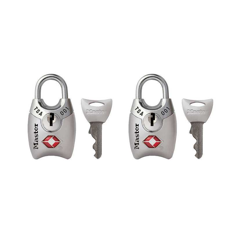 Bộ 2 ổ khóa mini Master Lock 4689T cao cấp, đạt chuẩn TSA, thân khóa bằng kim loại được phủ sơn25mm