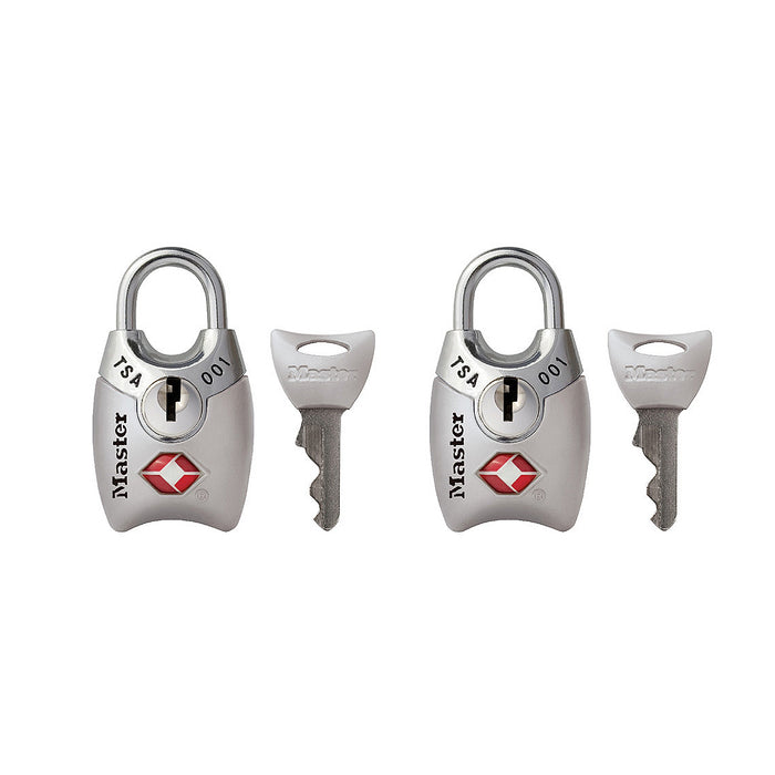 Bộ 2 ổ khóa mini Master Lock 4689T cao cấp, đạt chuẩn TSA, thân khóa bằng kim loại được phủ sơn25mm