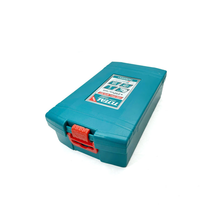 Bộ 25 mũi khoan sắt đuôi tròn TOTAL TACSD0251, kích thước từ 1-13mm