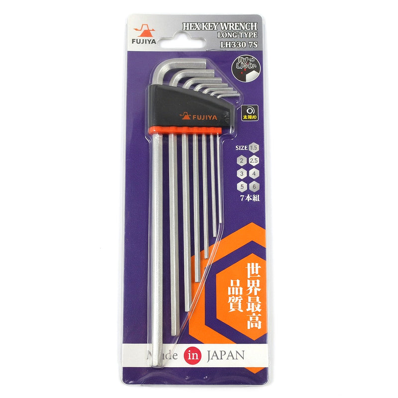 Bộ lục giác đầu thẳng, thân dài 7 chi tiết Fujiya LH330-7S kích thước từ 1.5mm - 6mm