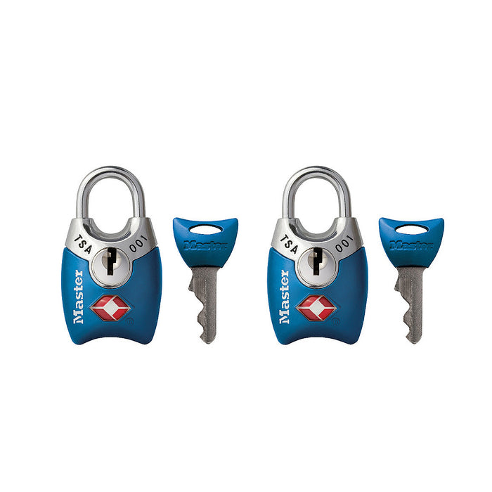 Bộ 2 ổ khóa mini Master Lock 4689T cao cấp, đạt chuẩn TSA, thân khóa bằng kim loại được phủ sơn25mm