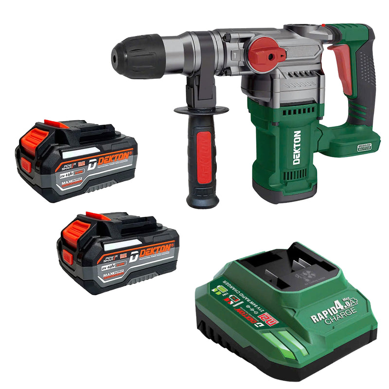 Máy khoan bê tông 3 chức năng Dekton M21-RH2603AVT dùng pin 21V, lực đập 4.5J, đuôi gài SDS-Plus