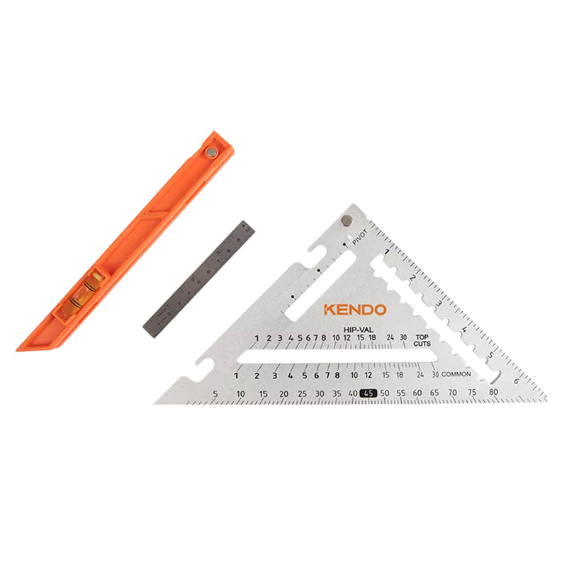 Thước Ê ke tam giác đa chức năng Kendo 35315, kích thước 185mm x 260mm