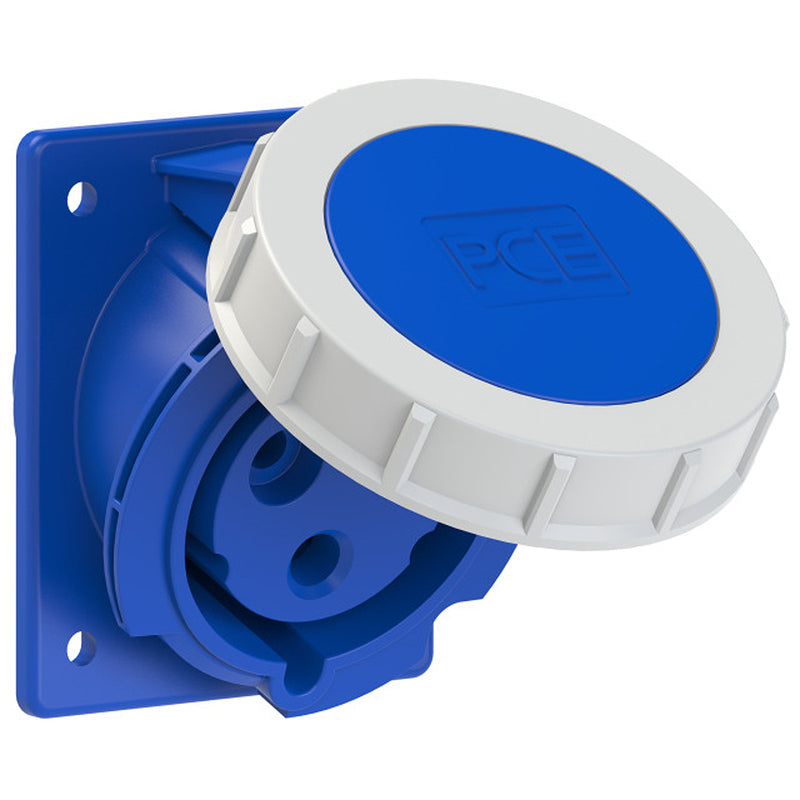 Ổ cắm công nghiệp PCE lắp âm, mặt nghiêng, tải từ 16A - 32A, 3 cực (2P+PE) điện áp 230V, kín nước tiêu chuẩn IP67