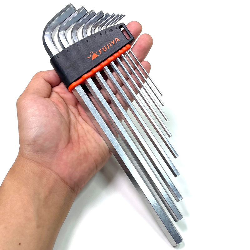 Bộ lục giác đầu thẳng, thân dài 9 chi tiết Fujiya LH330-9S kích thước từ 1.5mm - 10mm