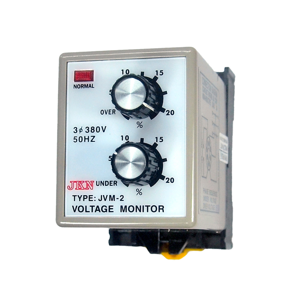 Jvm 2 Relay bảo vệ mất pha, nghịch pha, sụt áp và quá áp JKN JVM-2 đi kèm ch ...