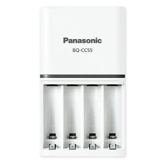 Bộ sạc pin nhanh tự động ngắt Panasonic BQ-CC55 có đèn báo, kèm 4 pin AA dung lượng 2000mAh