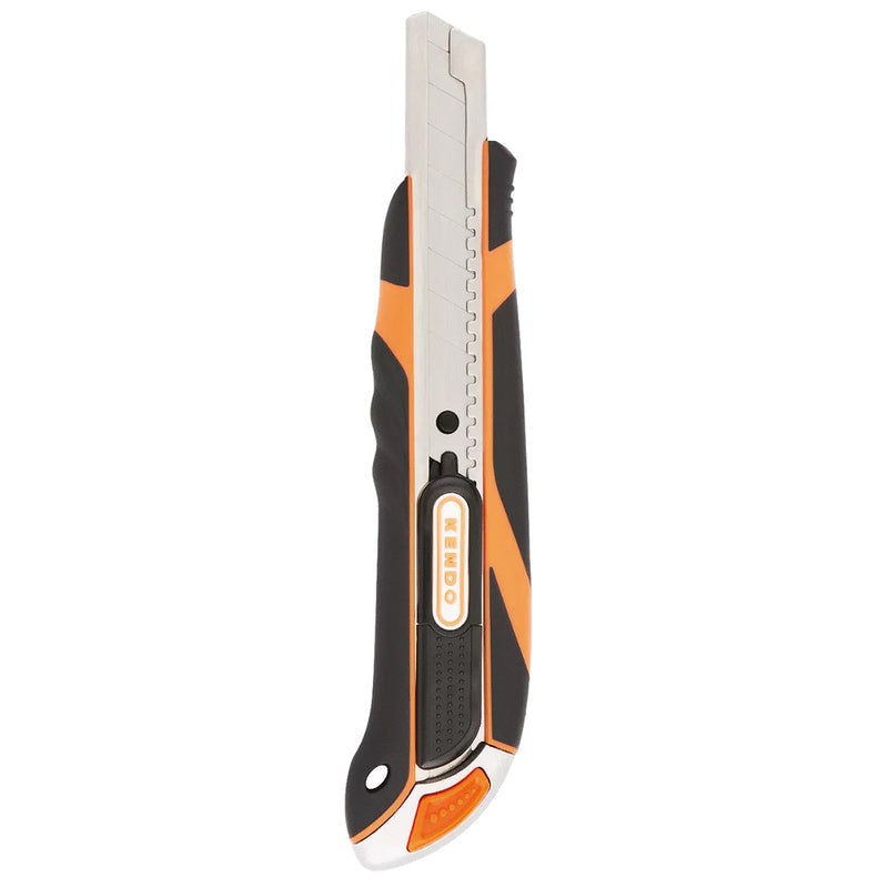 Dao rọc giấy thu lưỡi tự động Kendo 30611, kích thước 18mm, lưỡi dao thép SK5, thân hợp kim kẽm