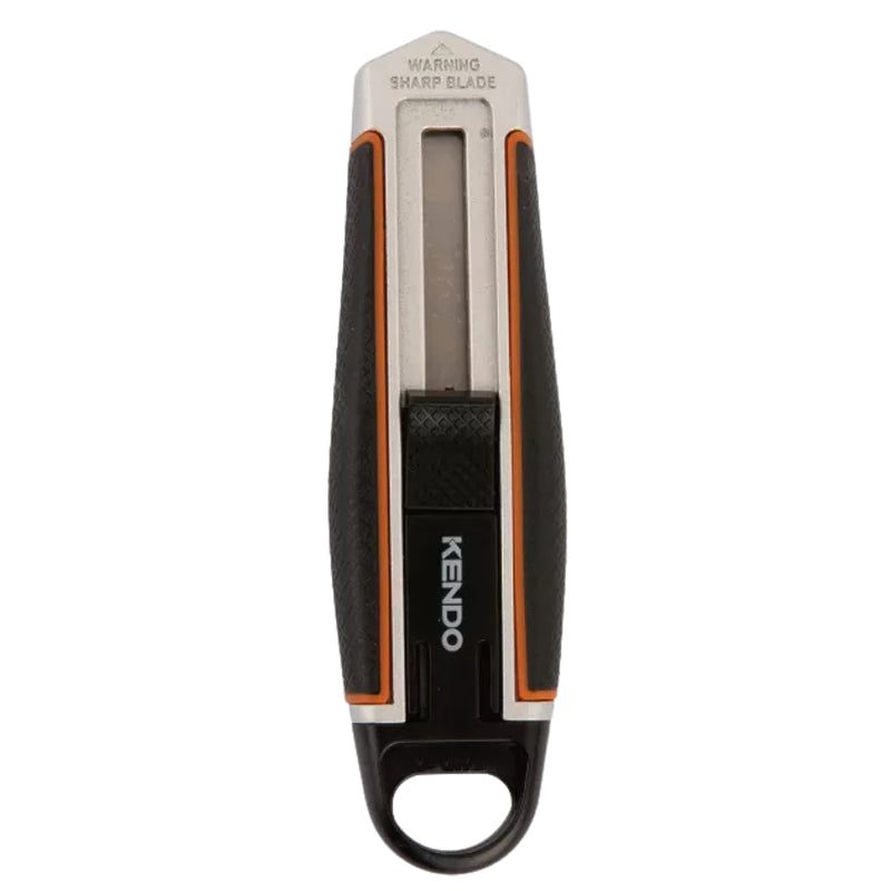 Dao rọc giấy thu lưỡi tự động Kendo 30923, kích thước 18mm, lưỡi dao thép SK5, thân hợp kim nhôm