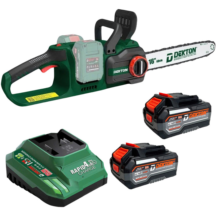 Máy cưa xích Dekton M21x2-CX16BL dùng pin 42V, chiều dài lam 16 inch (400mm)