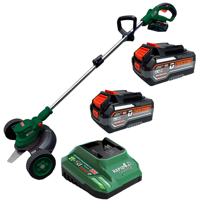 Máy cắt cỏ Dekton M21-CC2302 dùng pin 21V, độ rộng cắt tối đa 230mm, có bánh xe di chuyển