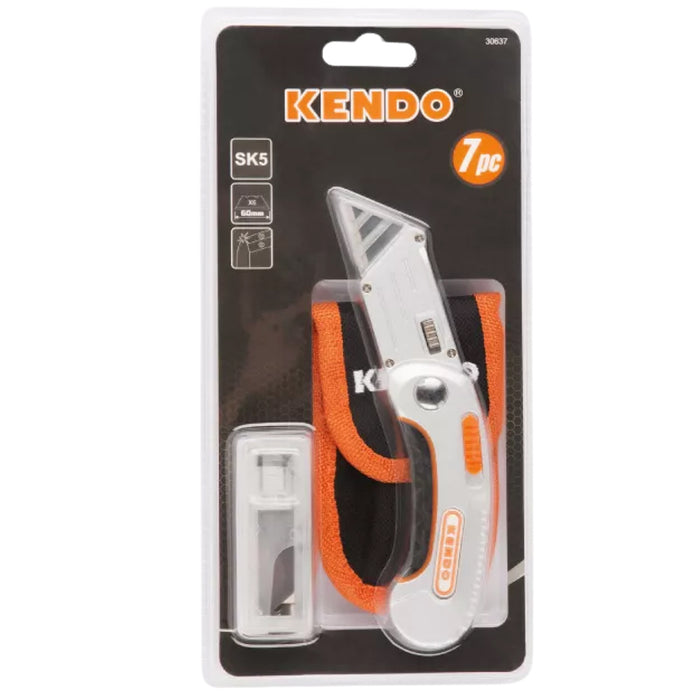 Dao gấp đa năng 2 lưỡi Kendo 30637, lưỡi dao thép SK5, thân hợp kim kẽm