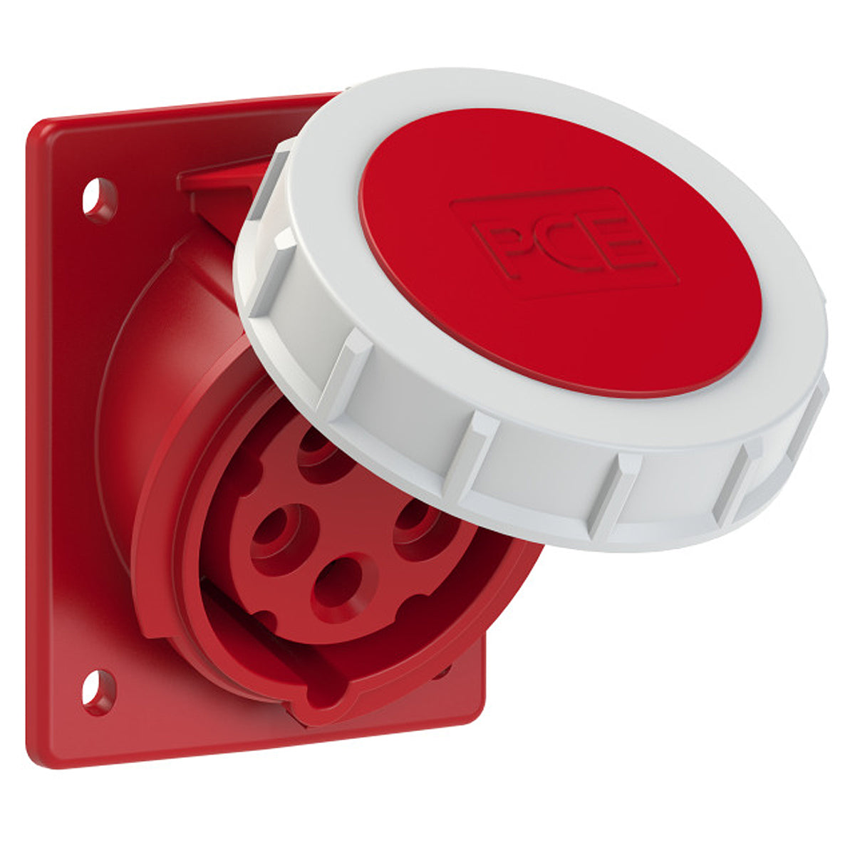 Ổ cắm công nghiệp PCE lắp âm, mặt nghiêng, tải từ 16A - 32A, 5 cực (3P+N+PE) điện áp 400V, kín nước tiêu chuẩn IP67