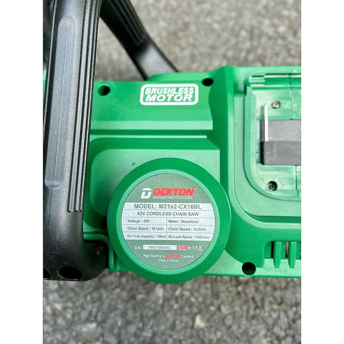 Máy cưa xích Dekton M21x2-CX16BL dùng pin 42V, chiều dài lam 16 inch (400mm)