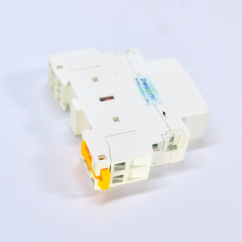 Khởi động từ YOWL WCT-25 1P thân mỏng lắp thanh ray., tải 25A, dòng coil khởi động 250V/AC (Decom)