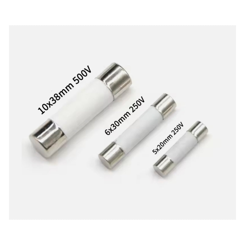 Cầu chì ống, lõi sứ OMEGA (ceramic fuse) thân 10mm x 38mm, tiêu chuẩn IEC-60269, 500V/100KA
