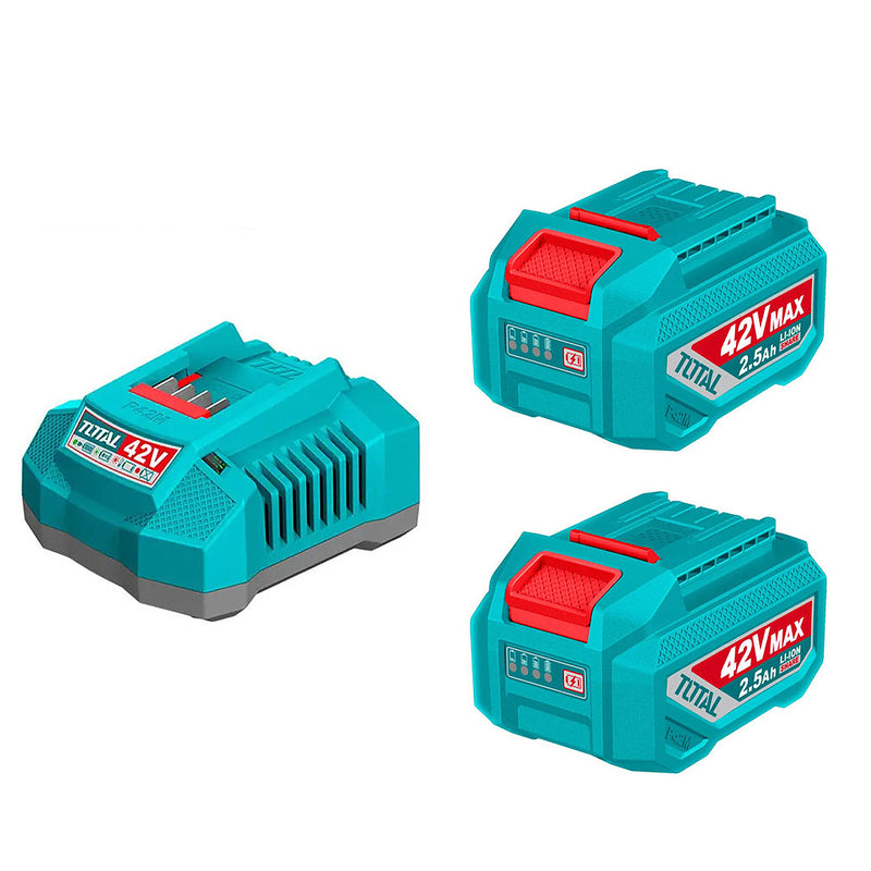 Bộ 02 Pin 42V dung lượng 2.5Ah kèm sạc nhanh Total TFBCPM25221