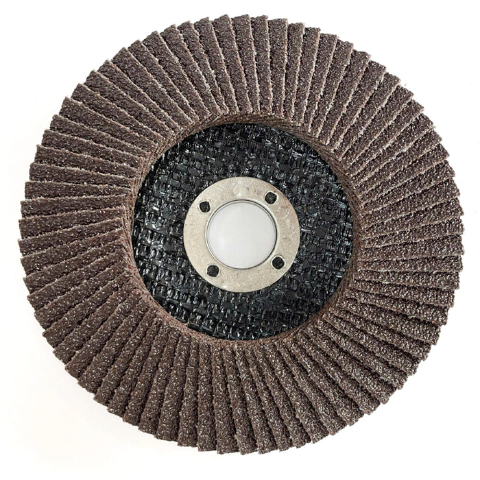 Đĩa nhám xếp đánh sắt Alox Bosch đường kính 100mm, lỗ cốt 16mm, độ hạt từ P36 - P80, mặt vát góc (Dòng Standard)