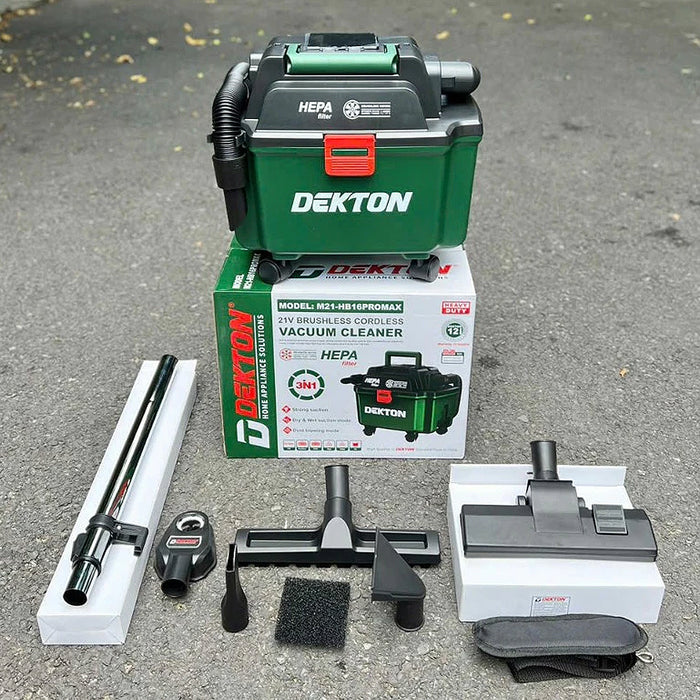 Máy hút bụi đa năng 16L Dekton M21-HB16PROMAX dùng pin 21V, công suất 200W (Khô/Ướt/Thổi)