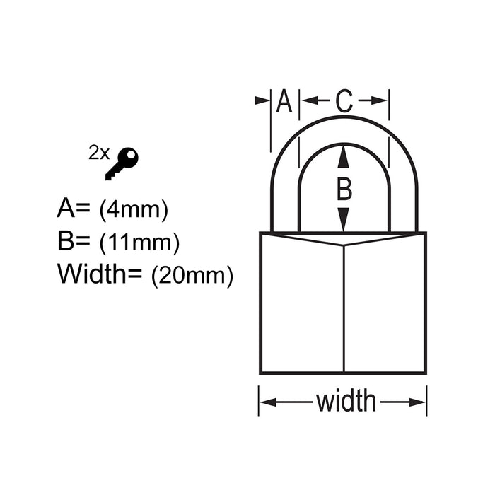 Ổ khóa treo mini Master Lock 120D, thân khoá bằng đồng thau nguyên khối 20mm