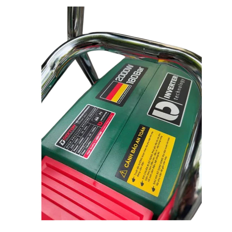 Máy xịt rửa chỉnh áp Dekton DK-CWR3001PROMAX khung kim loại gắn bánh xe có rulo quấn dây, công suất 2000W, áp lực tối đa 180bar