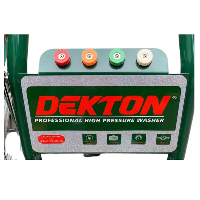 Máy xịt rửa chỉnh áp công nghiệp có bánh xe Dekton DK-HPW2500 công suất 2500W, áp lực tối đa 150bar