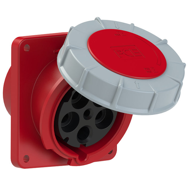 Ổ cắm công nghiệp PCE lắp âm, mặt nghiêng, chịu tải cao từ 63A - 125A, 5 cực (3P+N+PE) điện áp 400V, kín nước tiêu chuẩn IP67