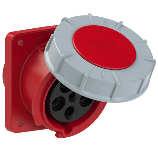 Ổ cắm công nghiệp lắp âm mặt nghiêng PCE 5 chân 400V IP67 chịu tải lớn 63A và 125A chính hãng.