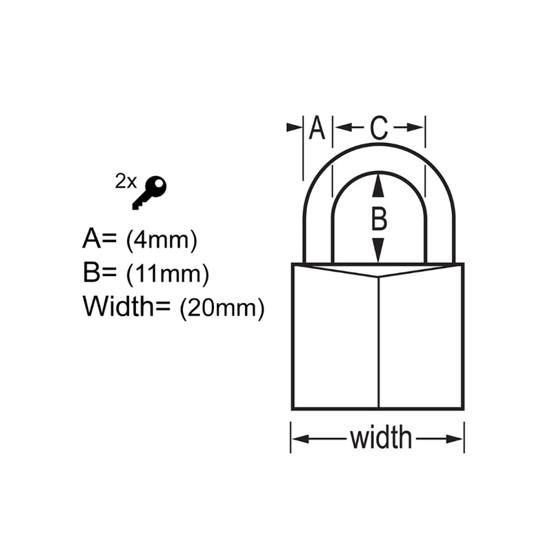 Bộ 2 ổ khóa treo mini Master Lock 120T, thân khóa bằng đồng thau nguyên khối 20mm