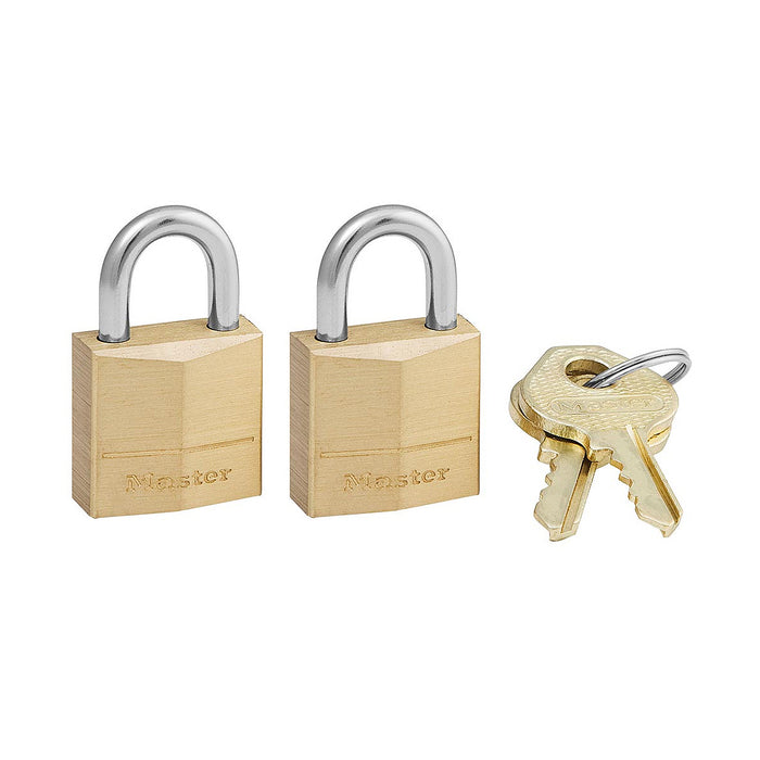 Bộ 2 ổ khóa treo mini Master Lock 120T, thân khóa bằng đồng thau nguyên khối 20mm